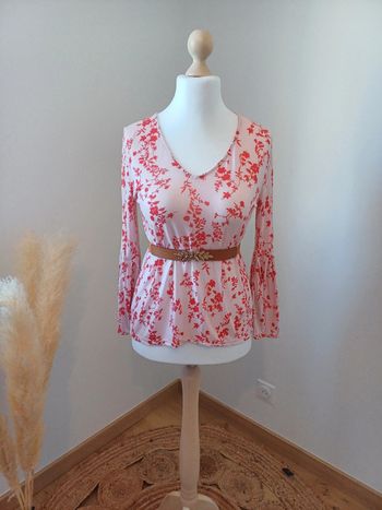 Blouse rose à motifs H&M taille M 38
