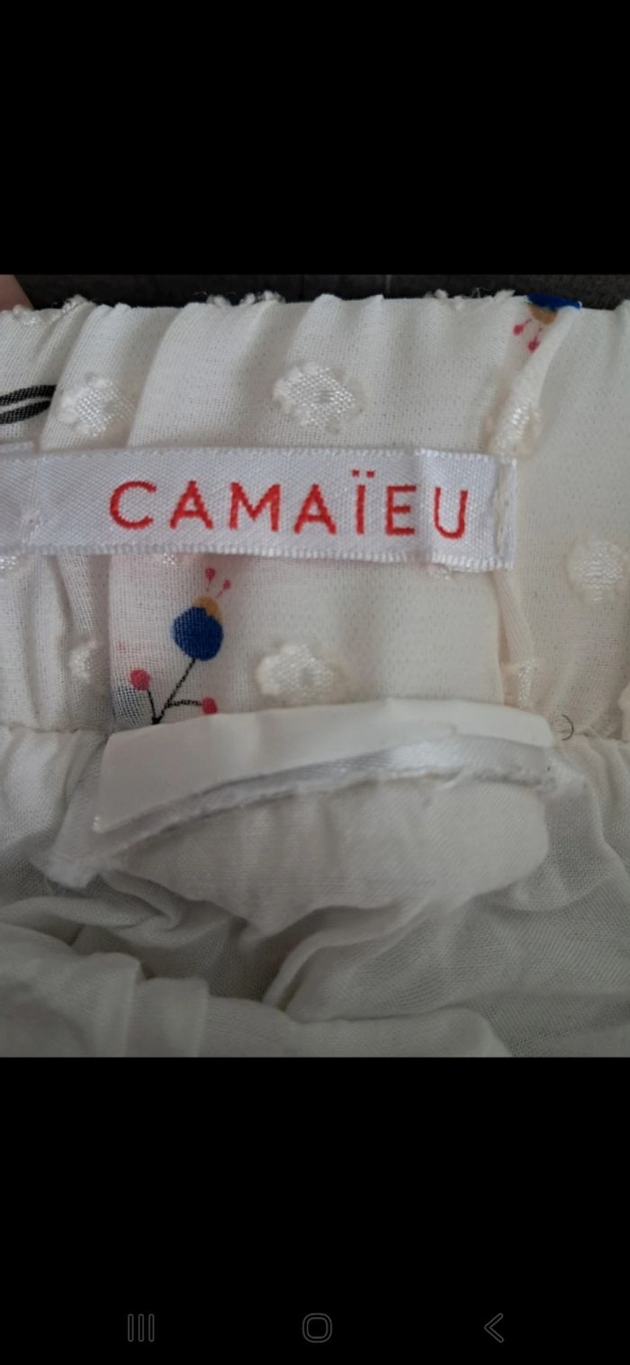 Jupe blanche fleurie camaïeu - photo numéro 2