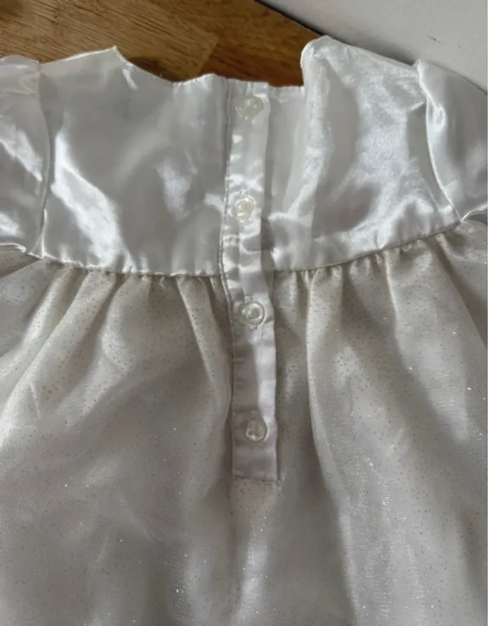 Robe blanche pailletée de fête 6 mois - photo numéro 7