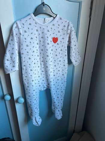 Pyjama velours kiabi, blanc, 6 mois