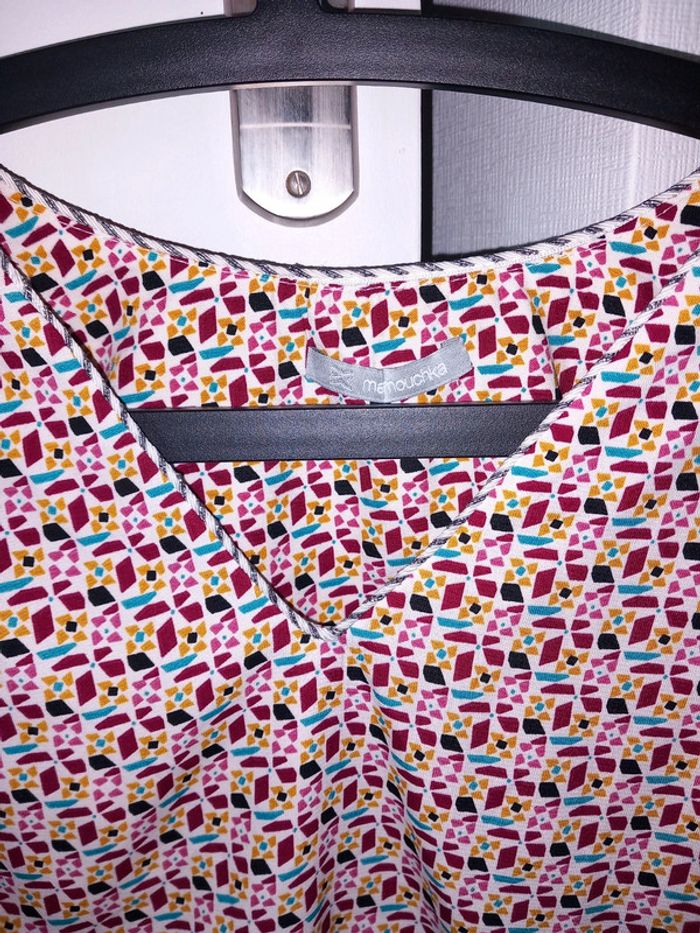 Blouse chemisier à motifs colorés Taille S excellent état - photo numéro 3