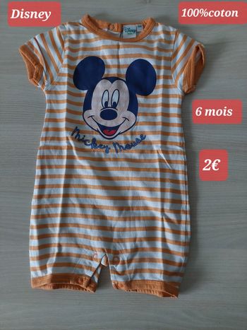 Combishort Mickey garçon  6 mois