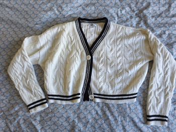 Cardigan cache coeur blanc taille L marque Jennyfer