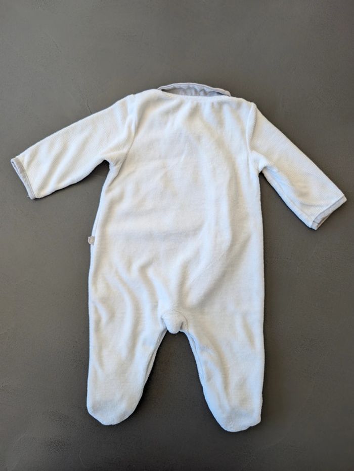 Pyjama blanc velours Okaïdi - Taille : 3 Mois - photo numéro 3