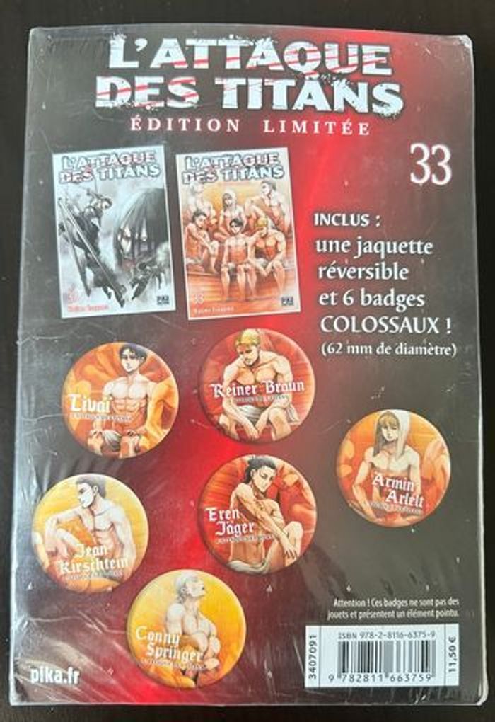 Manga L’Attaque des titans tome 33 Edition Limitée Collector - photo numéro 2