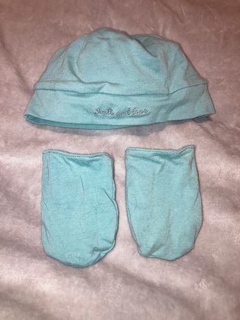Moufles et bonnet en coton doux