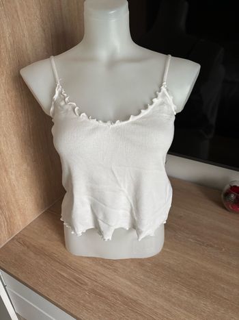 Top court côtelé blanc hollister M/ L