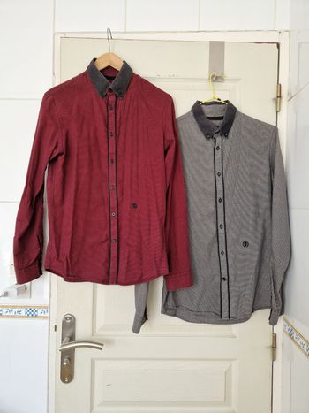 Lot de 2 chemises noir et bordeaux homme celio taille S/36
