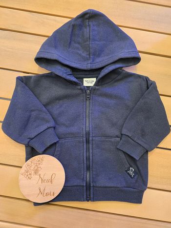 Gilet sweet capuche marine TAPE À L'ŒIL 9 mois