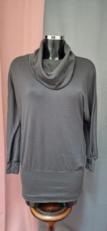 Robe pull a col roulé gris