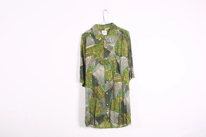 Magnifique chemisette vintage 2000's en viscose motif wax (#240190)