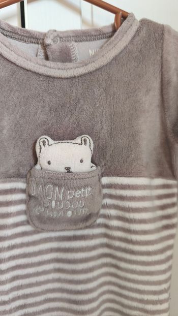 Pyjama naissance chaud velours TAO ours