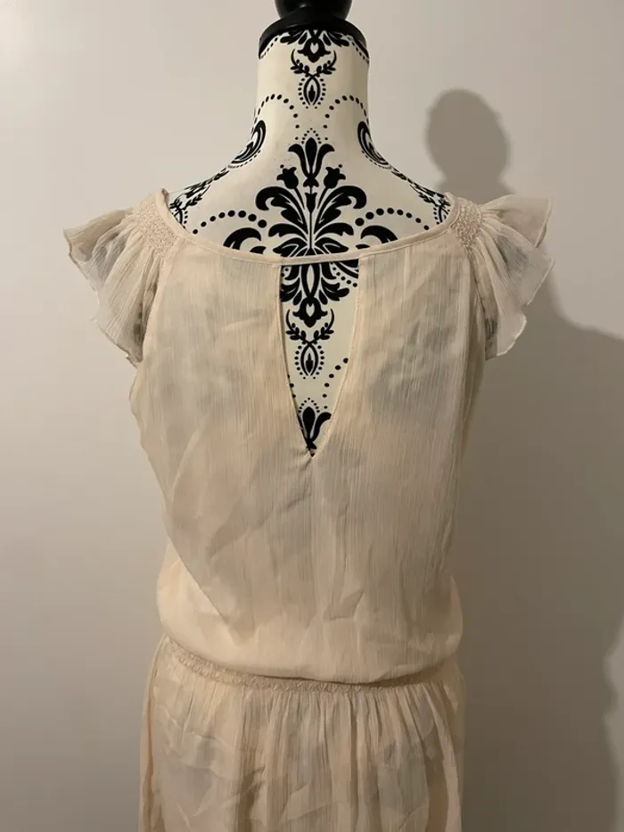 Robe Zara bohème/estivale taille L - beige/crème - photo numéro 7