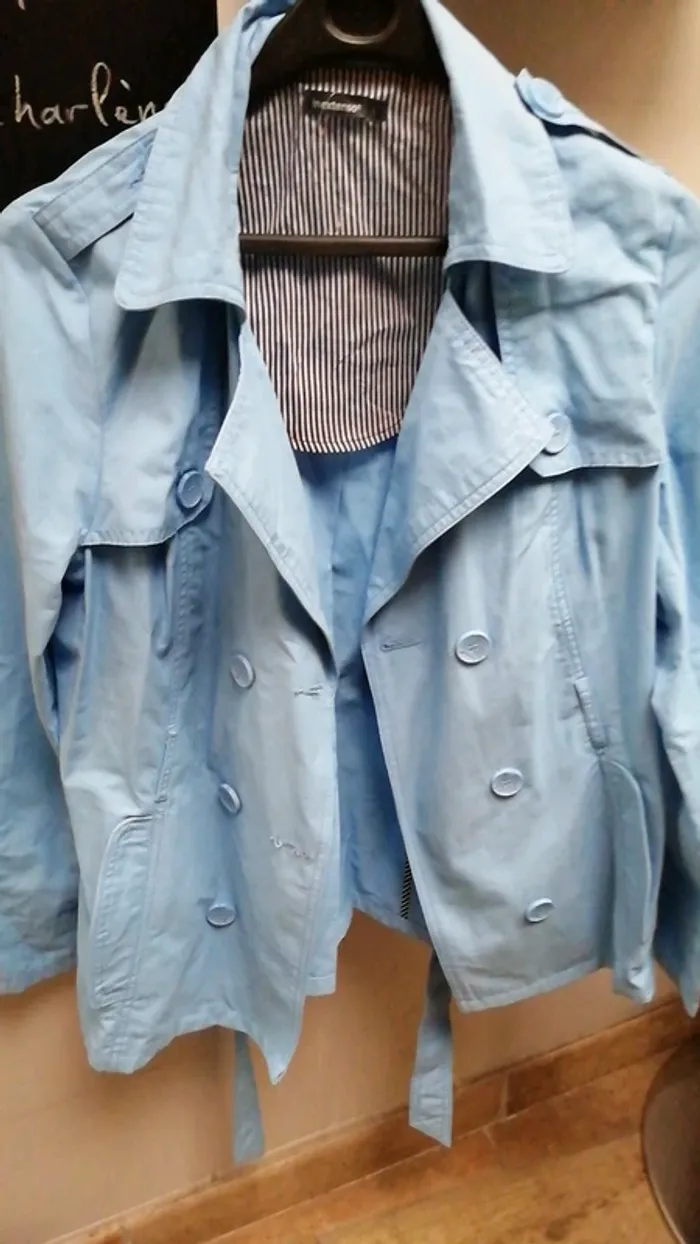 Trench bleu ciel in extenso