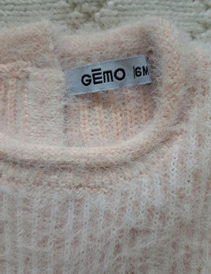 Pull tricolore étoiles Gémo fille 6 mois - photo numéro 3