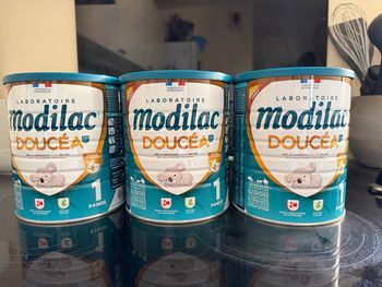 3 boîtes lait modilac doucea 1er age neuves non ouvertes
