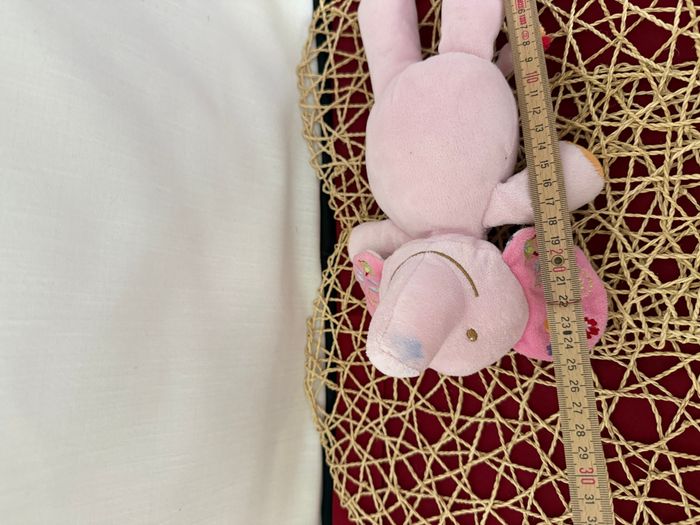 Peluche éléphant Bébé rêve rose Casino Bébé Rêve orange rouge - photo numéro 3