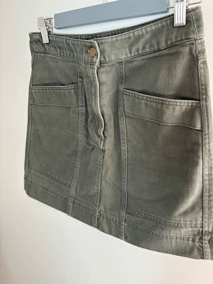 Jupe jeans poches Kaki H&M - photo numéro 2