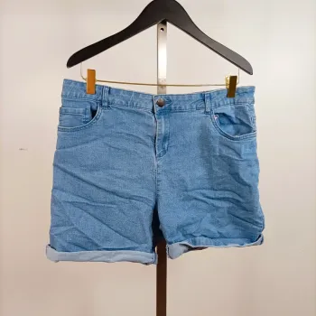 Short en jean bleu clair délavé taille haute Inextenso taille 42 A856