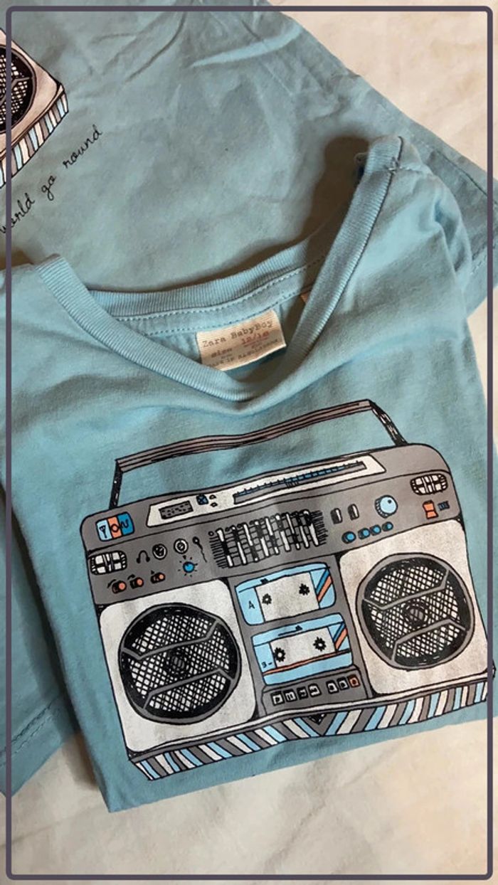 Lot 2 Tee Shirts Zara 9/12 mois + 12/18 mois - photo numéro 2