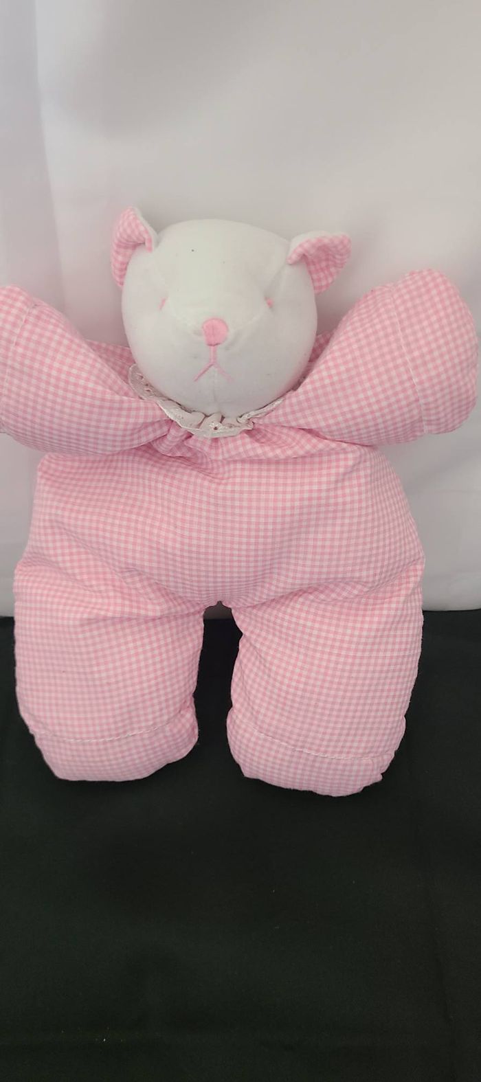 Doudou ours rose vichy SIMPSON TRADING - photo numéro 4