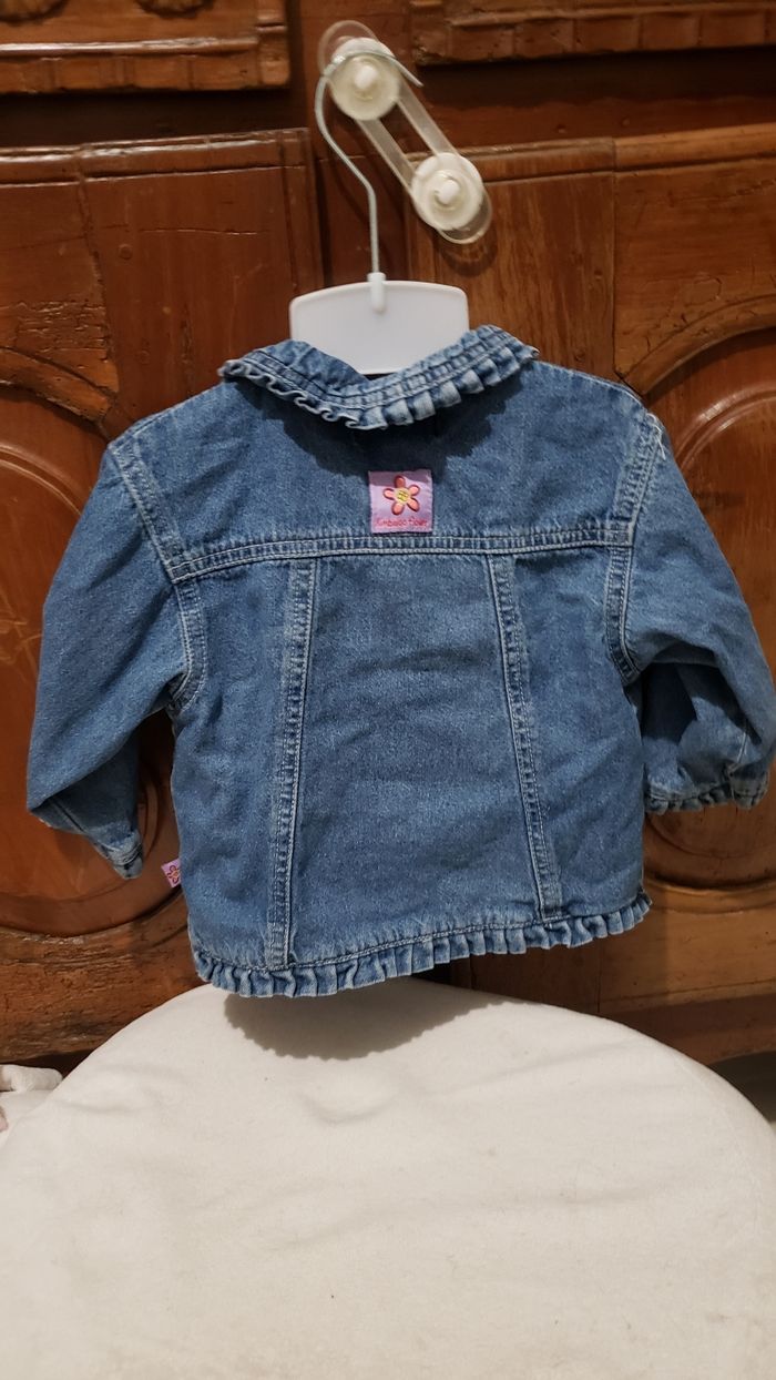 Veste manteau jeans fleur - photo numéro 2