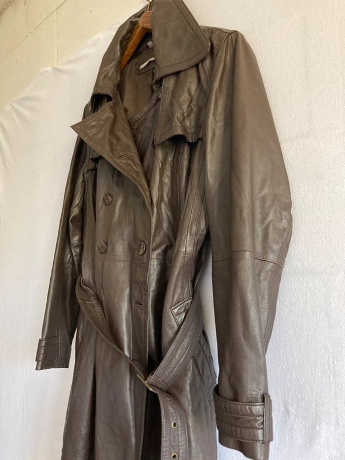 Trench cuir marron - photo numéro 2