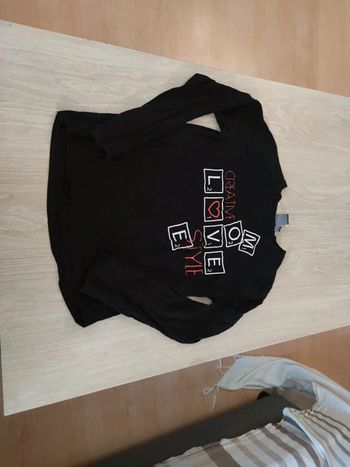 Tee shirt manches longues scrabble noir