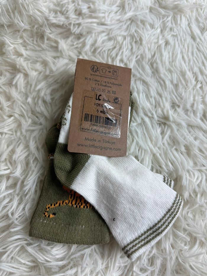 Lot de 2 paires de chaussettes taille 6 mois Little cigogne - photo numéro 3