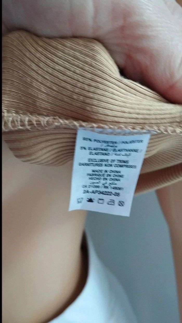 Petit haut court débardeur beige taille m - photo numéro 5