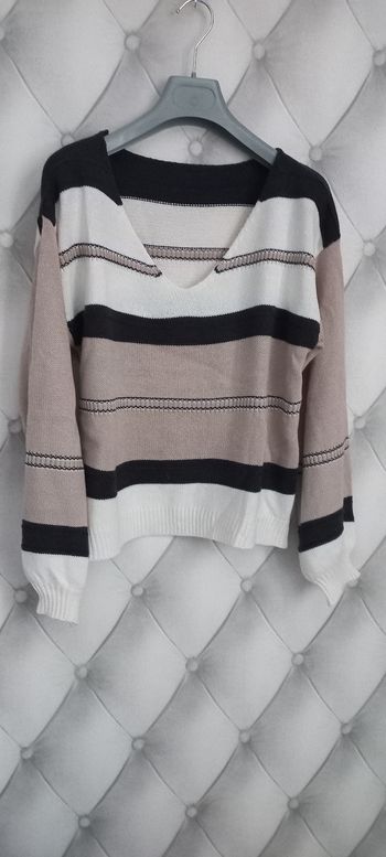 Pull tricolore S / 36 Oversize