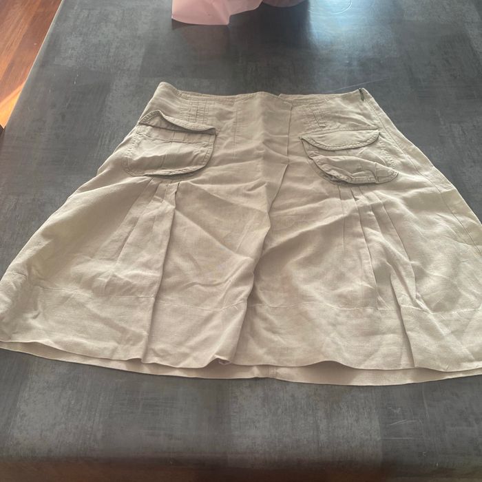 Jupe beige en lin Comptoir de Cotonniers
