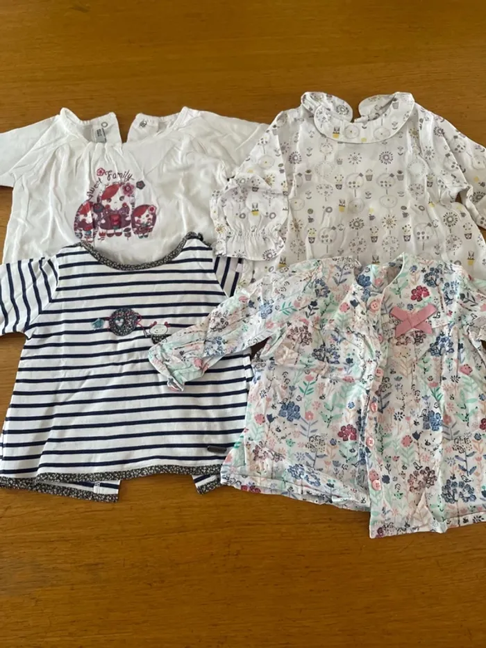 4 t shirt manches longues fille 6 mois