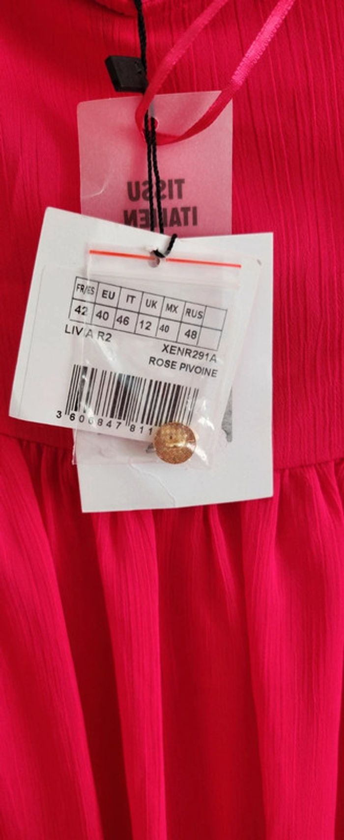 Robe fines bretelles rose pivoine taille 42 Naf Naf - photo numéro 4