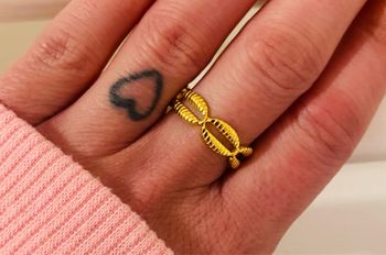 Bague ajustable doré coquillages acier inoxydable