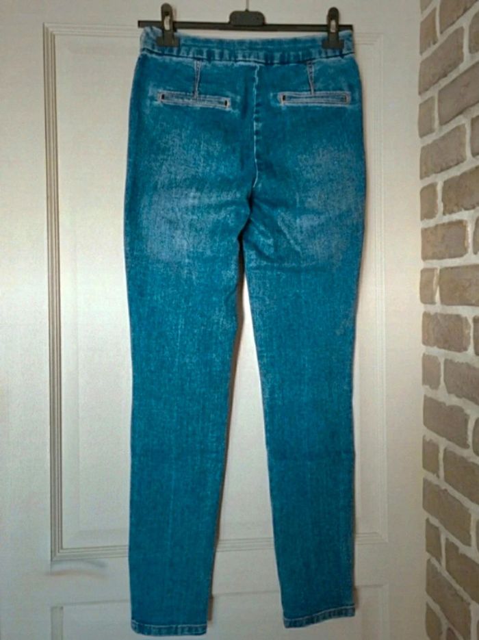 Pantalon jean skinny bleu à plis piqués Promod 36 S - photo numéro 4