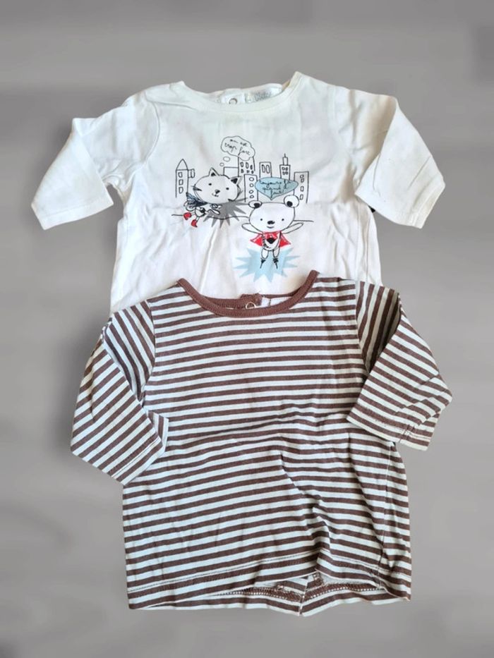 Lot 2 t-shirts manches longues garçon