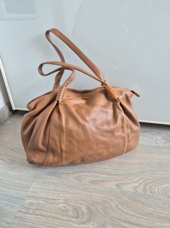 Sac à main beige vintage pourchet