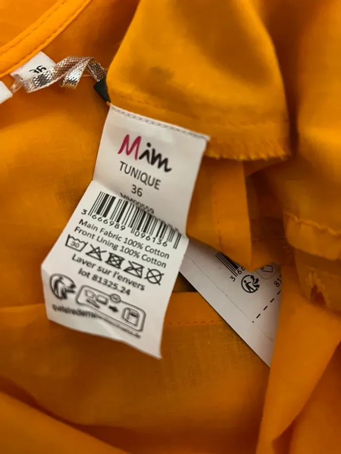 Blouse manches courtes orange dentelle Mim - photo numéro 7