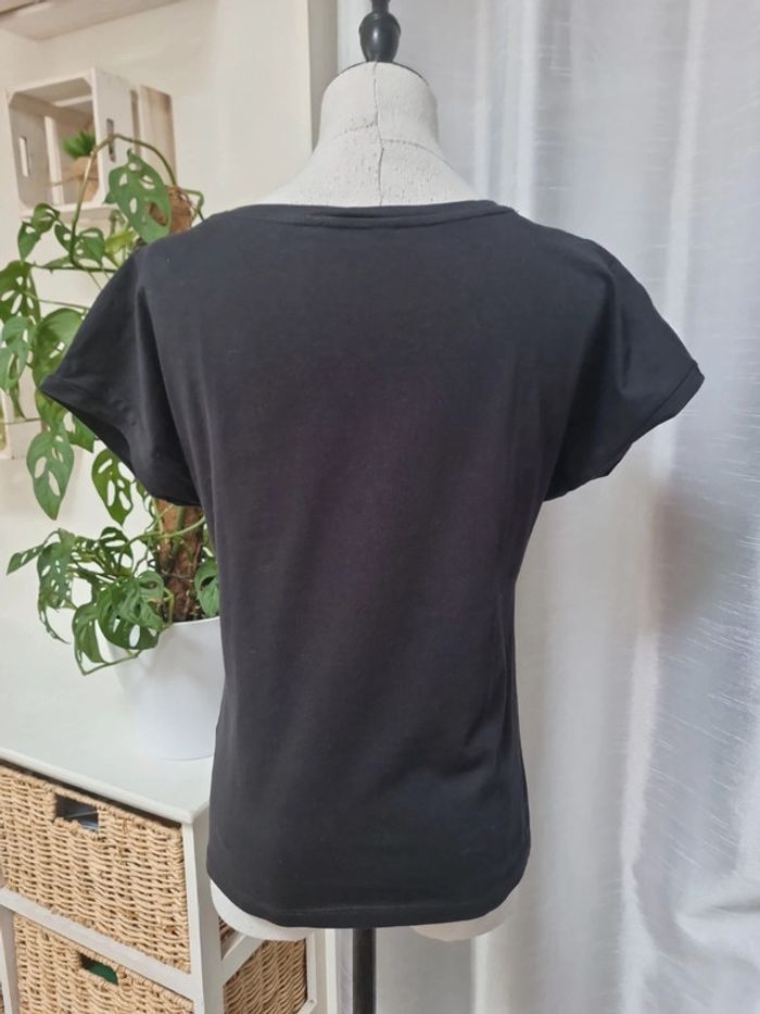 Tee-shirt noir strass Camaïeu taille S - photo numéro 2