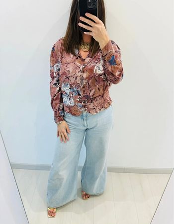 🌸Chemisier vintage - ton violet mauve - manches longues 🌸