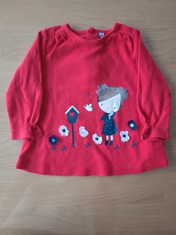 T-shirt fleur rouge 12 mois