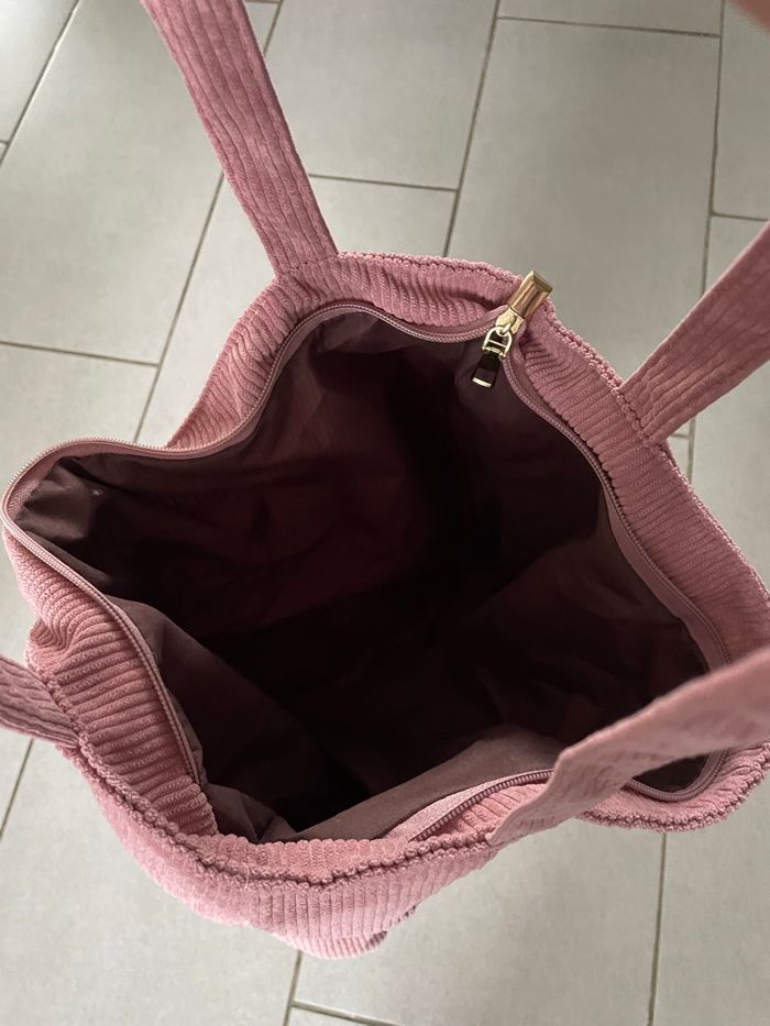 Sac Tote bag côtelé rose - Neuf - photo numéro 4
