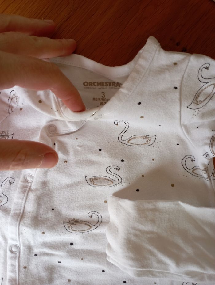 Lot de 2 pyjamas Orchestra taille 3 mois en très bon état - photo numéro 3