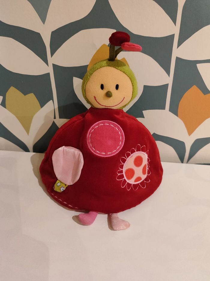 Doudou réversible Liz la coccinelle fée rose Lilliputiens - photo numéro 3