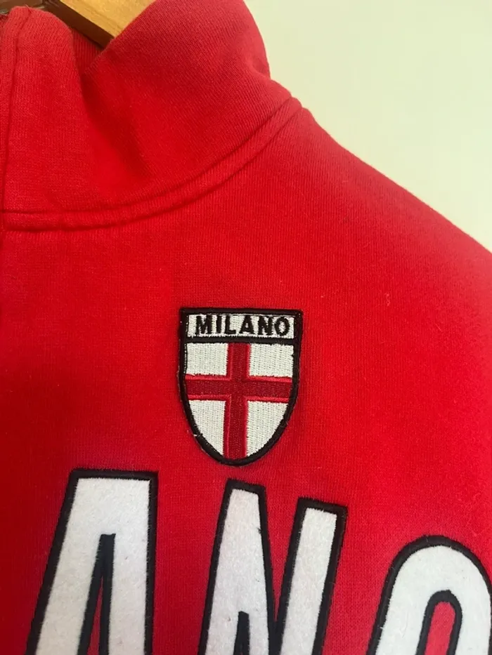 Veste vintage rouge vif Milano – Broderies & bandes – Taille S (90s/2000s) - photo numéro 7