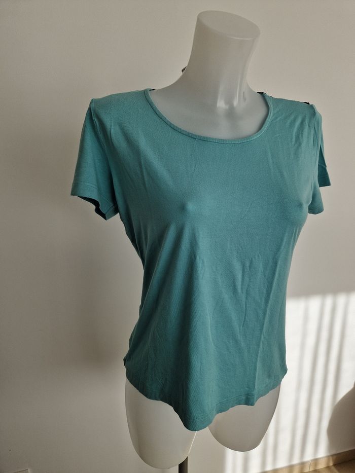 Tee-shirt bleu avec bordage noir dans le dos Armor-Lux - photo numéro 2