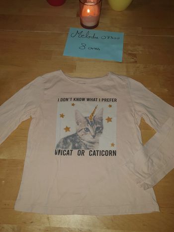 t shirt manches longues chat kiabi 8 ans