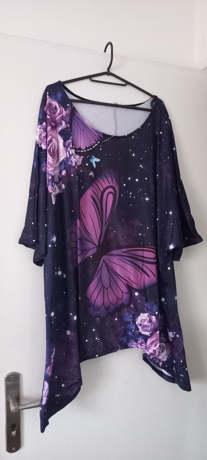 Tunique violette bas asymétrique - photo numéro 2
