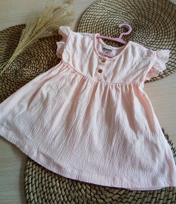 Robe abricot manches courtes avec broderies Orchestra taille 36 mois